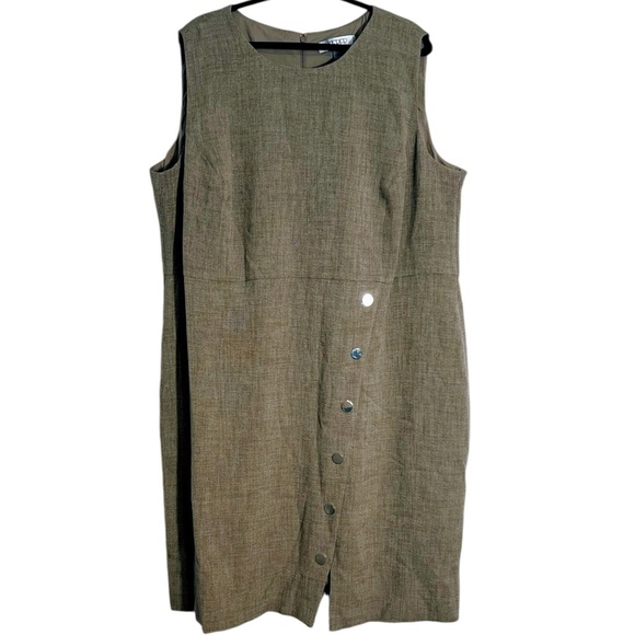 KASPER Snap Detail Stretch Crepe Sheath Dress - Picture 4 of 8